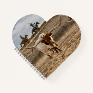 Cuaderno Vaqueros del Oeste con ganado Longhorn