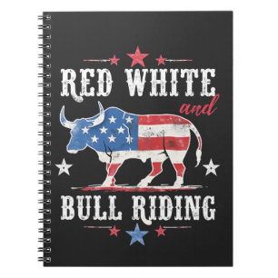 Cuaderno Vaqueros estadounidenses rojos de blanco y toro