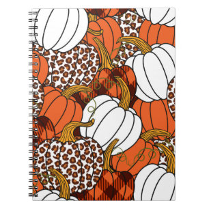 Cuaderno  Varias calabazas. Leopardo, naranja, blanco y abd