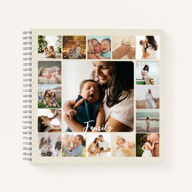 Cuaderno Varias fotos Collage Simple Frame Family Diary (Anverso)