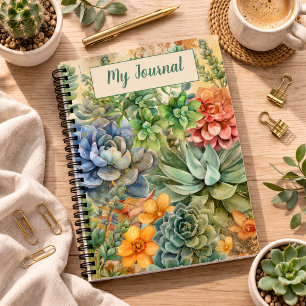 Cuaderno Variedad De Suculentos Personalizados