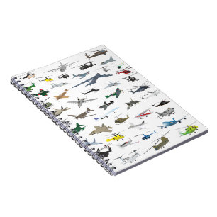 Cuaderno Varios aviones y helicópteros coloridos