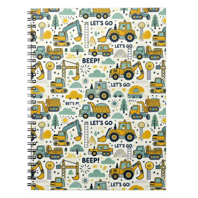 Cuaderno Varios vehículos de construcción (Frente)