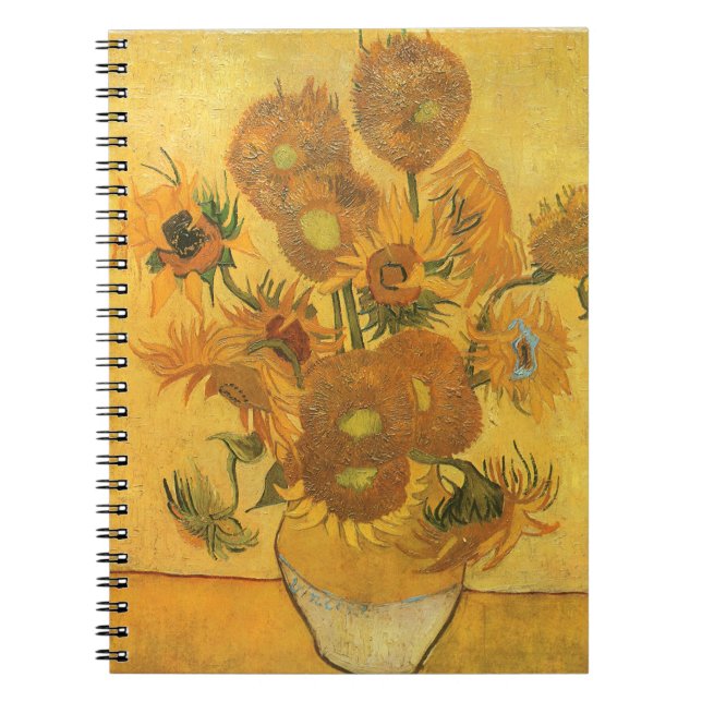 Cuaderno Vase con 15 girasoles de Vincent van Gogh (Frente)