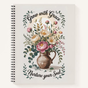 Cuaderno Vase Con Florals Crecer Con Cita De Gracia