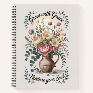 Cuaderno Vase Con Florals Crecer Con Cita De Gracia