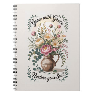 Cuaderno Vase Con Florals Crecer Con Cita De Gracia