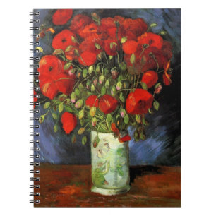 Cuaderno Vase con los pipetas rojos de Vincent van Gogh
