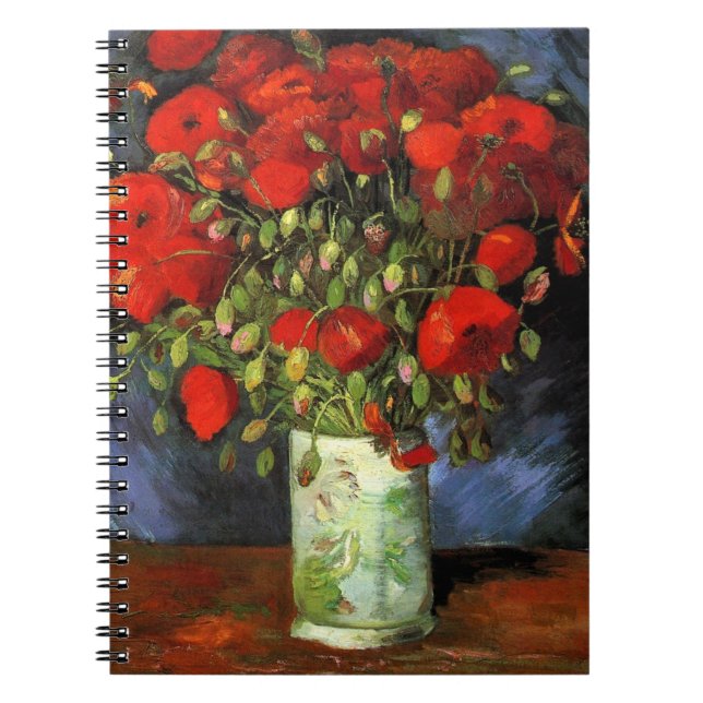 Cuaderno Vase con los rojos de Vincent Van Gogh (Frente)