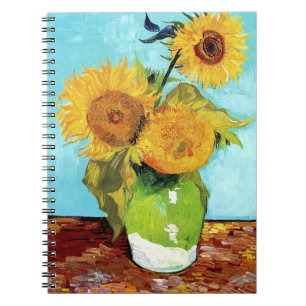Cuaderno Vase con tres girasoles (1888) espiral Van Gogh