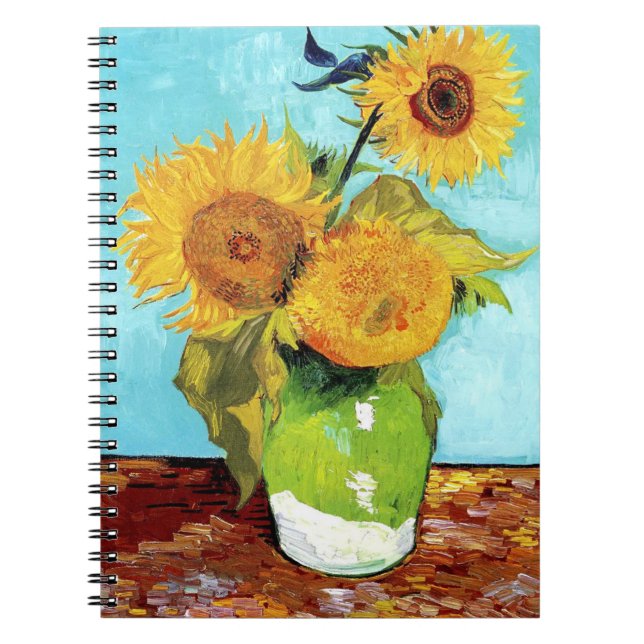 Cuaderno Vase con tres girasoles (1888) espiral Van Gogh (Frente)