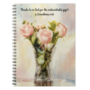 Cuaderno Vase de Rosas Faith Prayer Journal Biblia Verse