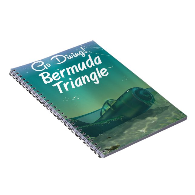 Cuaderno ¡Vaya a bucear! Póster de viaje del triángulo de l (Lado Derecho)