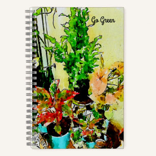 Cuaderno Vaya a la computadora portátil Green Watercolor Ar