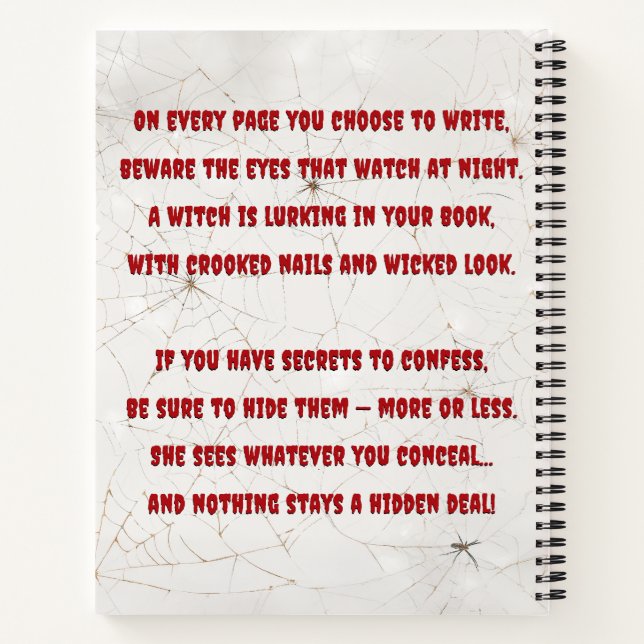 Cuaderno Ve todo lo rojo espeluznante Bruja Halloween (Reverso)