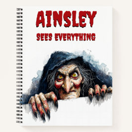 Cuaderno Ve todo lo rojo espeluznante Bruja Halloween