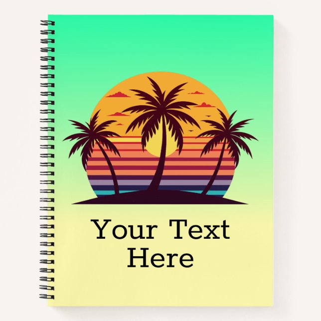 Cuaderno Vector Atardecer Con Palmeras (Anverso)