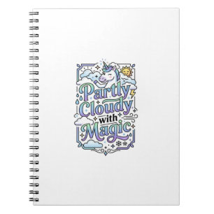 Cuaderno Vector Comercial de Unicornio Parcialmente Nublado