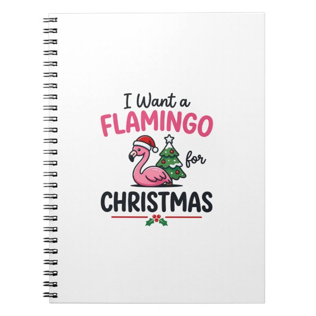 Cuaderno Vector de cita de Navidad de flamenco (Frente)