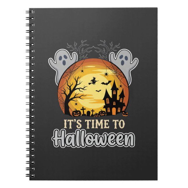 Cuaderno Vector de fantasmas y cementerio embrujado de Hall (Frente)
