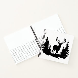 Cuaderno Vector de gran ciervo entre pinos 