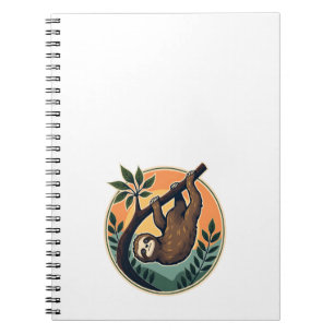 Cuaderno Vector de perezoso vintage Insignia de vida silves