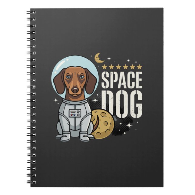 Cuaderno Vector perro espacial astronauta Dachshund (Frente)