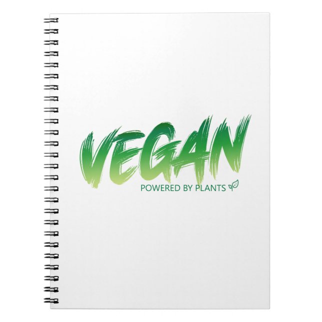 Cuaderno Vegan - Alimentado por plantas (Frente)