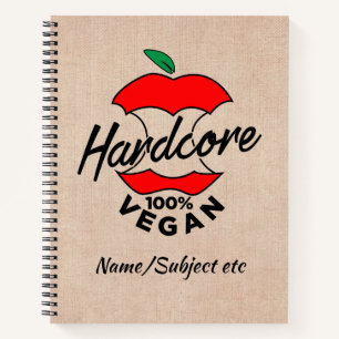 Cuaderno Vegan de núcleo duro, vegan de núcleo de manzana,