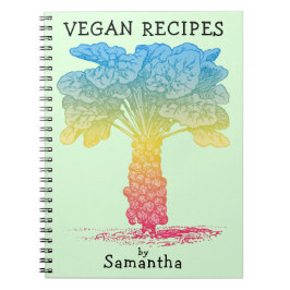 Cuaderno Vegan Recipe Book con nombre