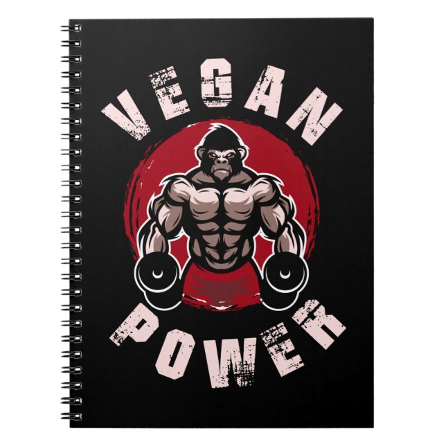 Cuaderno Vegan Weightlifter Plant Gym Workout Bodybuilding (Frente)