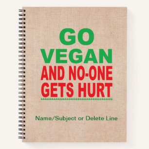 Cuaderno Vegan Y Nadie Se Herió, Vegan Lined