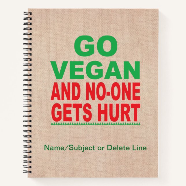 Cuaderno Vegan Y Nadie Se Herió, Vegan Lined (Anverso)