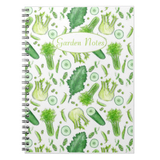 Cuaderno Vegetable Garden Journal Watercolor Celery Kale