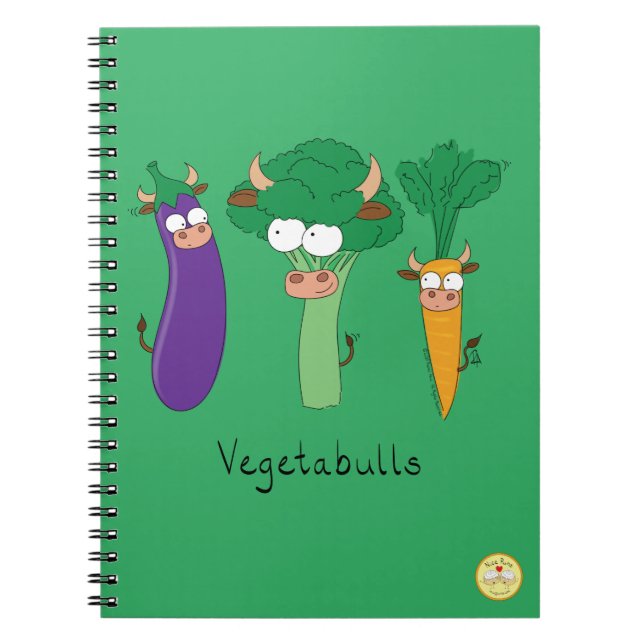 Cuaderno Vegetales Cute Niños Divertidos Personalizados (Frente)