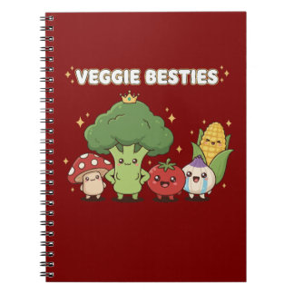 Cuaderno Veggie Besties | Cute Kawaii Cartoon Vegetable
