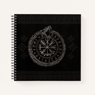 Cuaderno Vegvisir con Ouroboros y runas