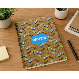 Cuaderno Vehículos de Construcción Personalizados para Niño