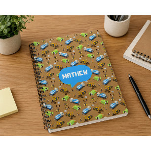 Cuaderno Vehículos de Construcción Personalizados para Niño