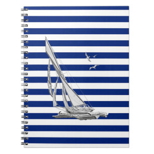 Cuaderno Vela cromada en franjas náuticas