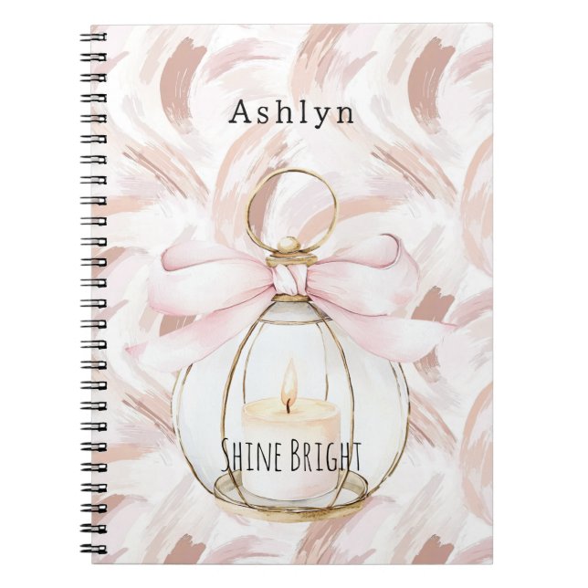 Cuaderno Vela de Arco Rosa Sonrojo Brilla Fuerte (Frente)