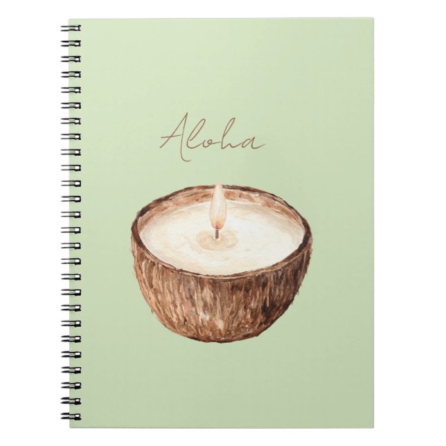 Cuaderno Vela de coco Green Aloha (Frente)