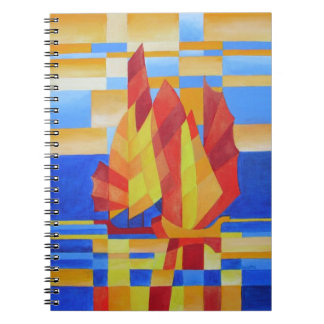 Cuaderno Vela en los siete mares, tan azul, resumen cubista