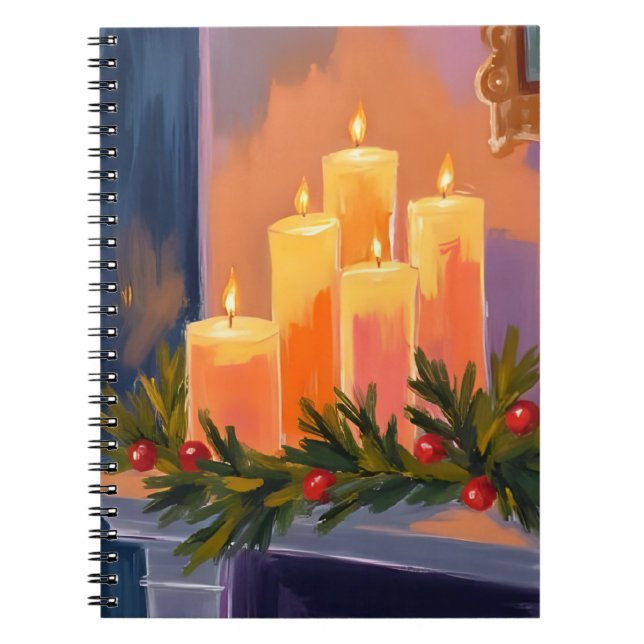 Cuaderno Velas de chimenea de Navidad Guirnalda (Frente)