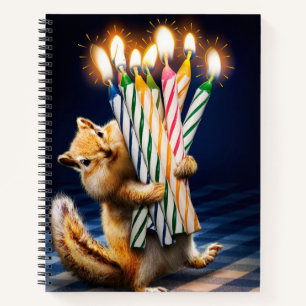 Cuaderno Velas de cumpleaños de ardilla