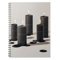 Velas minimalistas de línea negra con llamas dimin