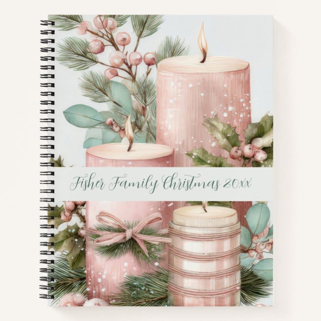 Cuaderno Velas Navideñas Festivas Recuerdo  (Anverso)
