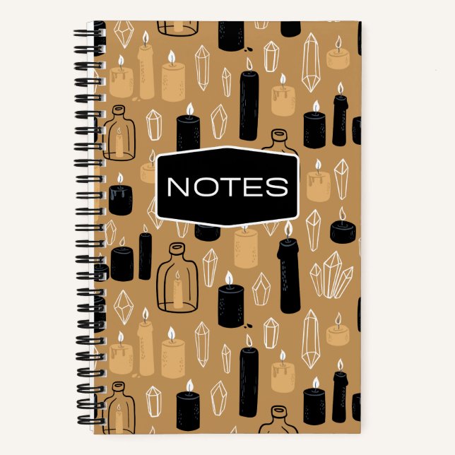 Cuaderno Velas retro y brujería de cristales (Anverso)