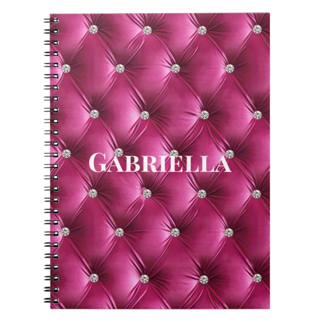 Cuaderno Velvet de imitación rosa Glam de lujo (Frente)