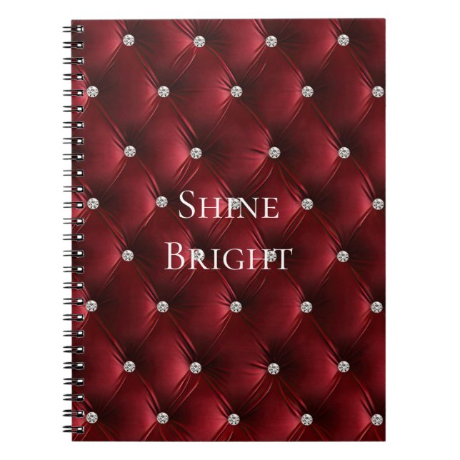 Cuaderno Velvet de lujo Glam Red Faux (Frente)